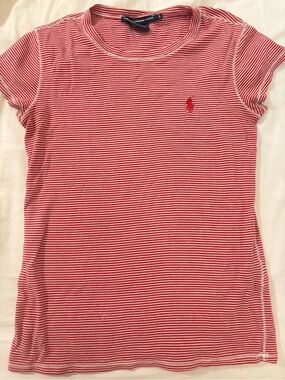 Ralph Lauren Sport Red & White Narrow Stripe Tee